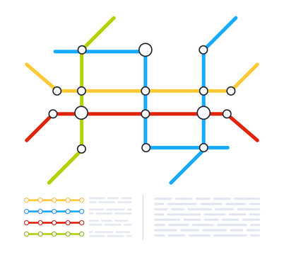 Metro subway city map. Underground transport system. Public transport