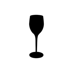 Single glass silhouette isolated on white background. Glass icon vector illustration.