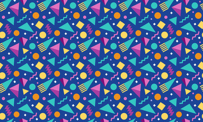 Naklejka premium Memphis Design Seamless Pattern Wallpaper Background