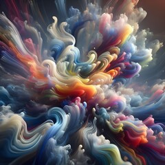 An Abstract Journey Chromatic Nebula  A Symphony of Colorful Smoke