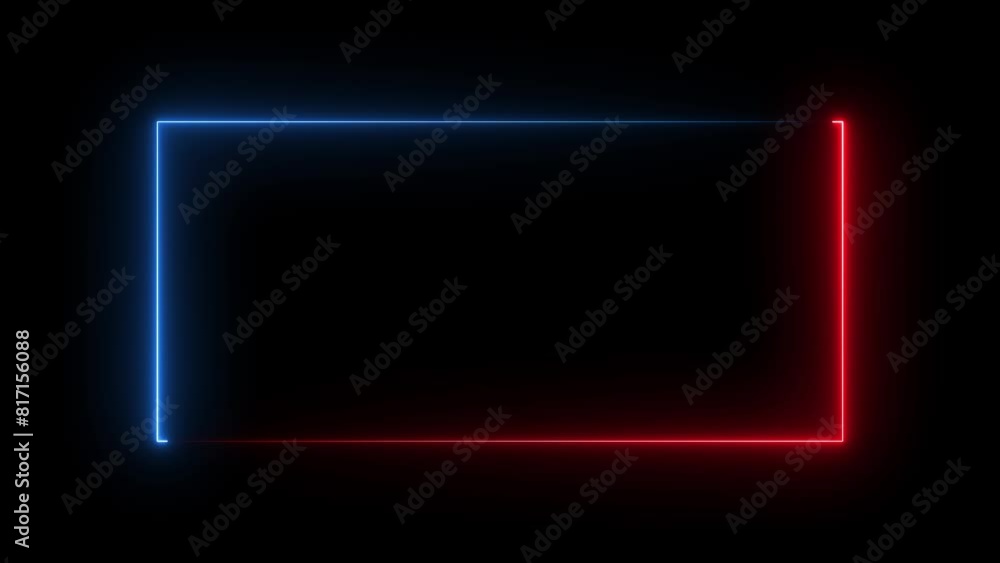 Aufkleber abstract glowing neon rectangle border frame. animated rectangle neon glowing frame background. colo