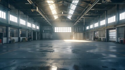 Empty factory warehouse