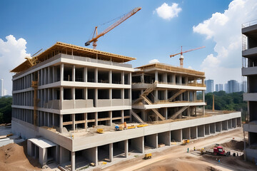 Naklejka premium Building construction engineering project devotion with double Labor Day and the importance of workers' design.