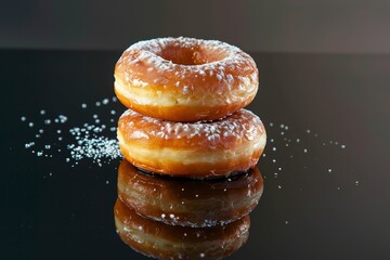 Delectable donut treasures on dark mysterious setting