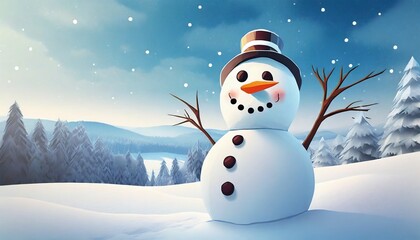 Obraz premium snowman in the snow