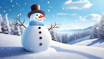 Obraz premium snowman in the snow