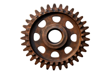 rusty gear on a black background
