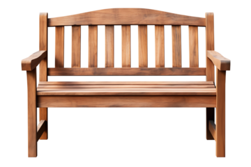 The image shows a wooden bench