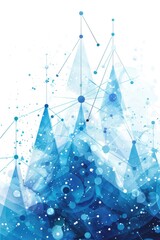 Obraz premium Abstract castle is surrounded by a network of blue lines
