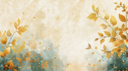 a majestic Indian wedding card, adorned with delicate watercolor effects, intricate Indian flowers, and a minimalistic yet vibrant yellow haldi texture, featuring a gold and mint color