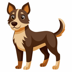 Fawn and liver colored dog standing on white background