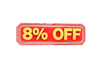 3d sales discount Number 8 percentage price tag for discount sale promotion concept by 3d render