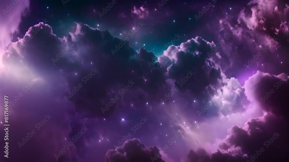 Poster nebula and clouds in space generative ai