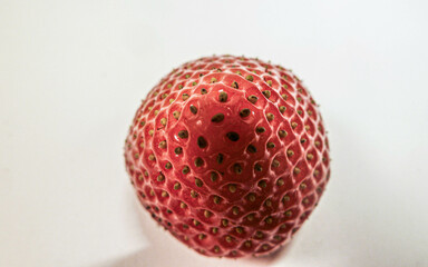 Fresa macro con fondo blanco