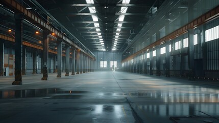 Empty factory warehouse