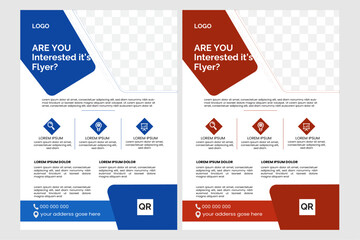 A bundle of 2 templates of different colors a4 flyer template,layout design.
Corporate creative colorful business flyer template design set, abstract business 
flyer, vector template design.