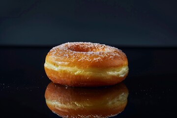 Indulgent donut pleasure on dark and mysterious background