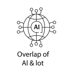 AI and IoT Integration Icon. Vector Icon Design