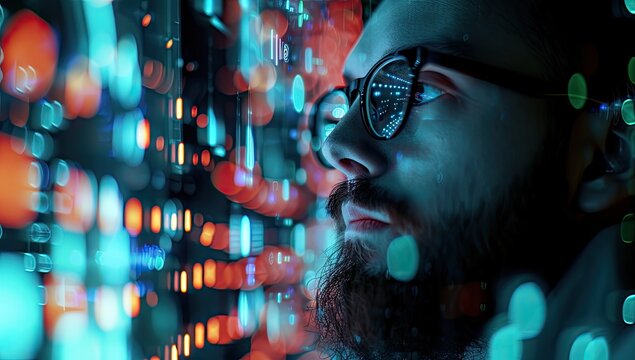 Executive using AI technology for efficient management, AI Generated