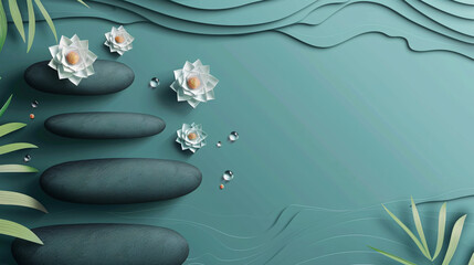 Flower Turquoise Background Stress Relief Website Background with Calm and Soothing Elements