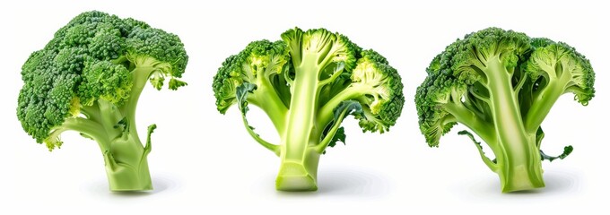 broccoli set isolated on white background
