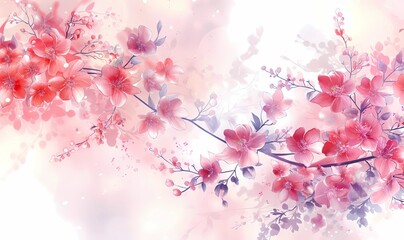 Fototapeta premium Background featuring a pink flowers on a pink gradient background