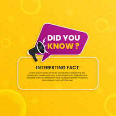 Did you know banner for education business and advertising with megaphone