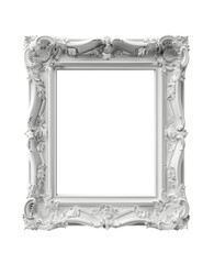 A large white frame with an empty canvas inside