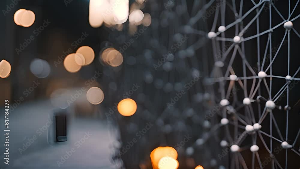 Aufkleber network of wires and lights illuminated generative ai