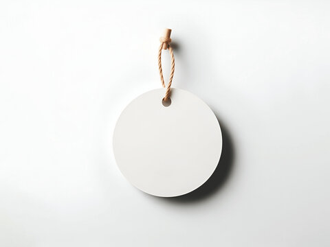 Mock-up di etichetta bianca su sfondo bianco