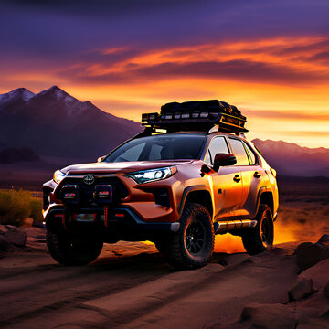 toyota rav4 in the mountains 
