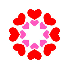 pink red hearts design round