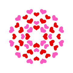 pink red hearts design