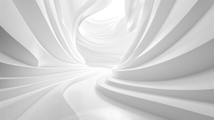 A white room with a spiral design
