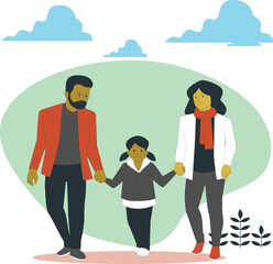 Happy Global Day of Parents illustration, happy family