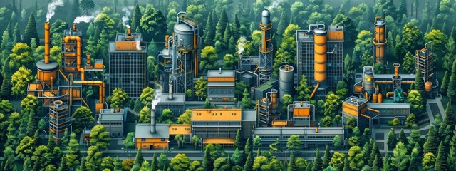 Eco-Friendly Supply Chain: A supply chain visual with green energy sources and sustainable practices.