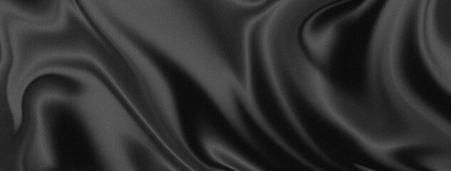 A black fabric with a wavy pattern. The fabric is made of a shiny material