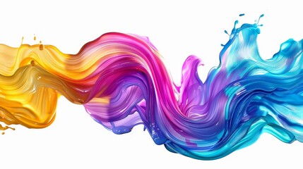 Obraz premium Vibrant Color Brush Stroke on White Background