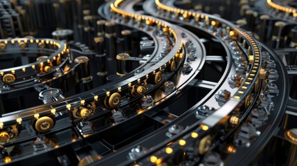 Fototapeta premium Intricate Machine Gears in 3D