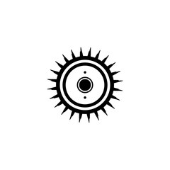 Circular saw blade circle icon  isolated on white background . Flat design style. 