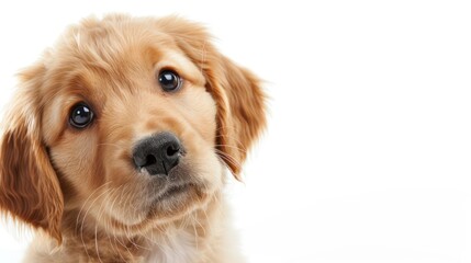 golden retriever puppy, white background
