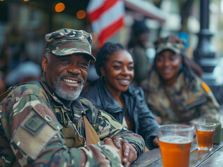 African American Veterans Gathering at Street Cafe