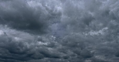 59.94p Time-lapse Grey Clouds. Dramatic Overcast Cloudy Sky. 4K 60 fps 10-bit