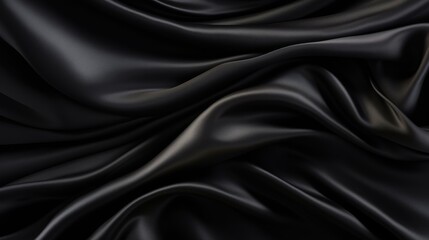 Fototapeta premium Beautiful background luxury cloth with drapery and wavy folds of black silk satin
