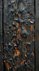 Rough Texture of Aged Wood with Burn Marks