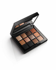 Eye shadow palette, the eye shadow palette is turned towards the viewer, black cover