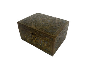 Vintage Ornate Brass Box with Intricate Designs
