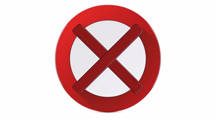 Fototapeta premium An isolated prohibition symbol, presented as a prohibition icon on a white background.