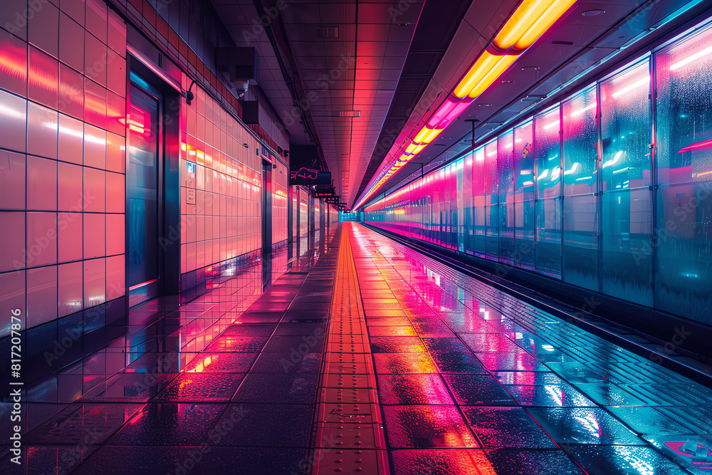 Poster capture the sleek lines of futuristic technologies merging with vibrant street art enhance the compo