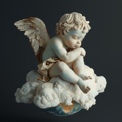 baby angel sitting on a cloud.